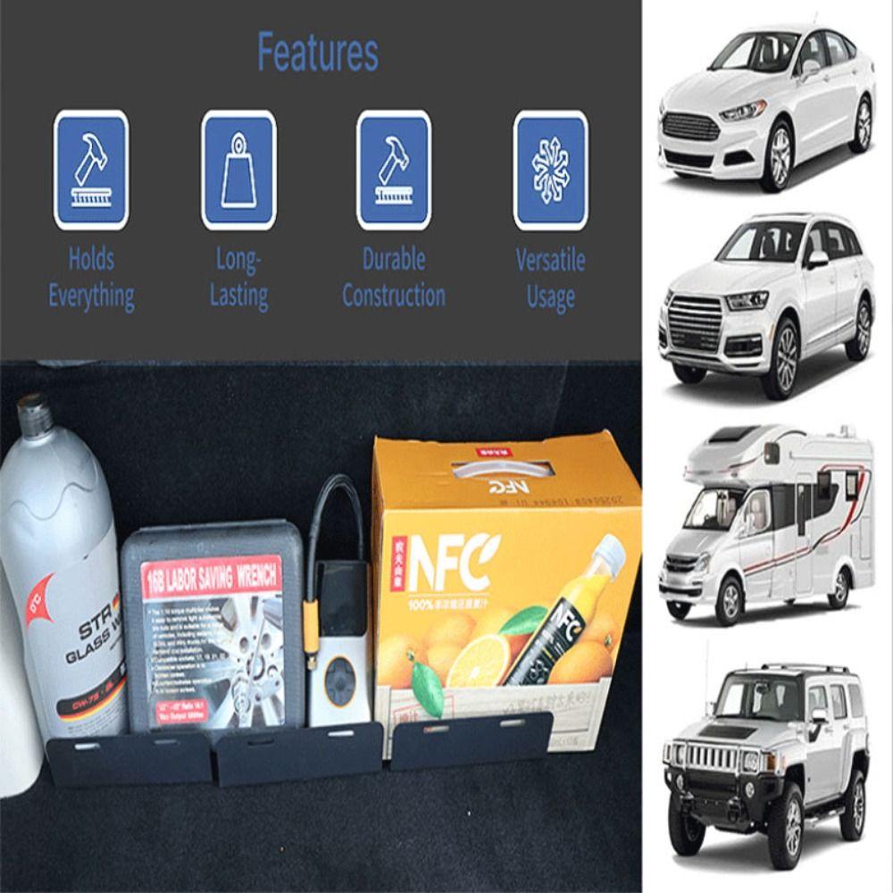 3pcs Non-Slip Cargo Divider Sturdy Locking System Trunk Organizer Boot Separator Automotive Cargo
