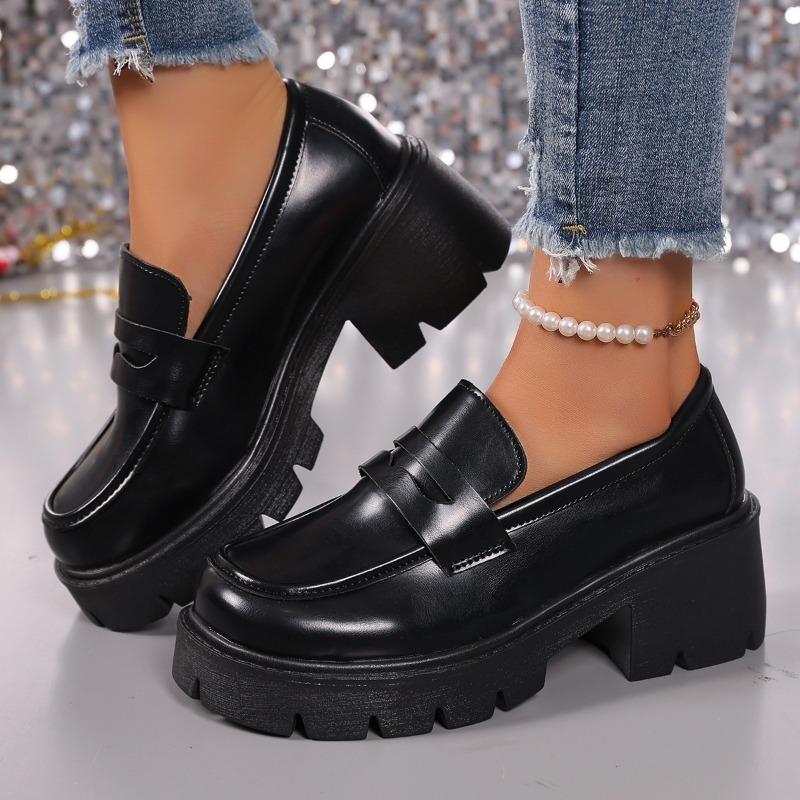 35-43 large size women's shoes platform women's spring and autumn new versatile small leather shoes single shoes