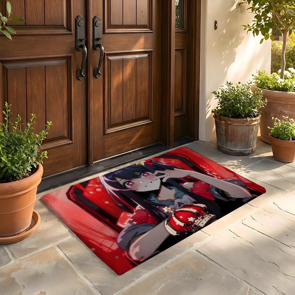 Floor Mat Soft Flannel Rug Non Slip Absorbent Mat for Bathroom Bedroom Home Decor H Hoshino Ai