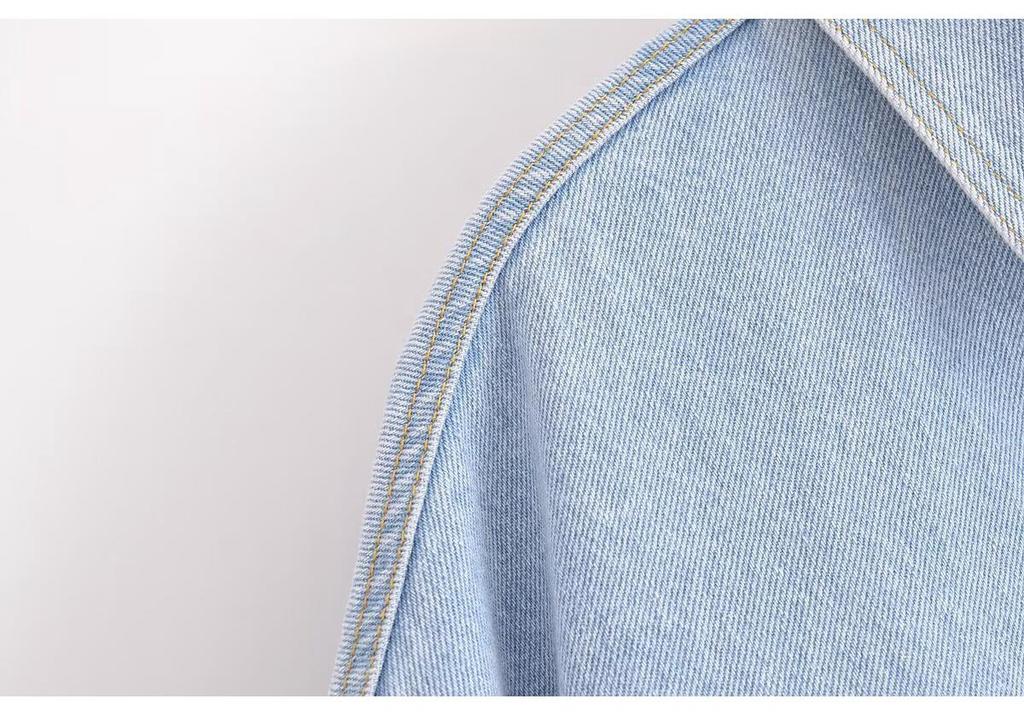 Plus-size Retro Lapel Long Sleeve High-Quality Denim Shirt Jacket for Women