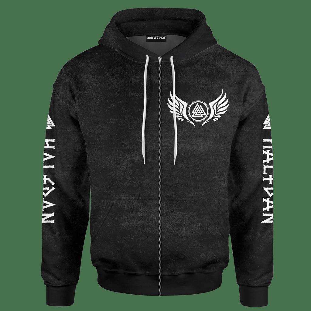 Fashion 3D Digital Tattoo Printed Long-sleeved Hoodie Style Zipper Top