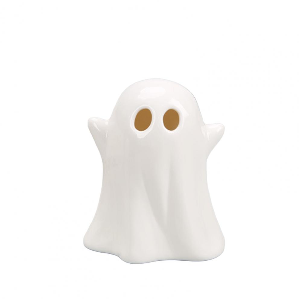 Led Ghost Lights Ceramic Ghost Decorations Ceramic Ghost Led Light Up Decor Small White Figurine Halloween Ornaments