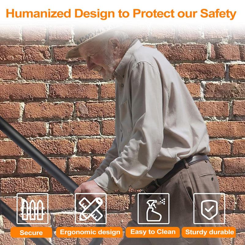 Wall Mount Hand Rail Wall Mounted U-Shaped Metal Stair Railing Ergonomic Grab Bar For Wall Handrails For Outdoor Steps Stair Wall Mounted