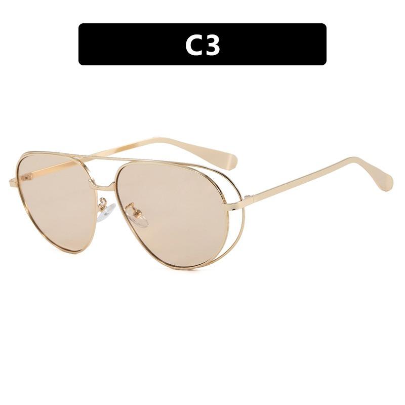 Double Beam Toad Hollow Sunglasses Fashion Pilot 2026 New Sunglasses Anti UV Sunglasses for Women коричневый