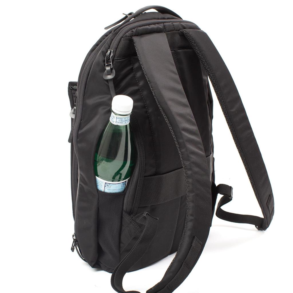 DSBK Solid-Backpack JXF-3430 (Black), 12L Backpack with 14-inch Laptop Storage, Water-Repellent, High-Density Nylon Twill