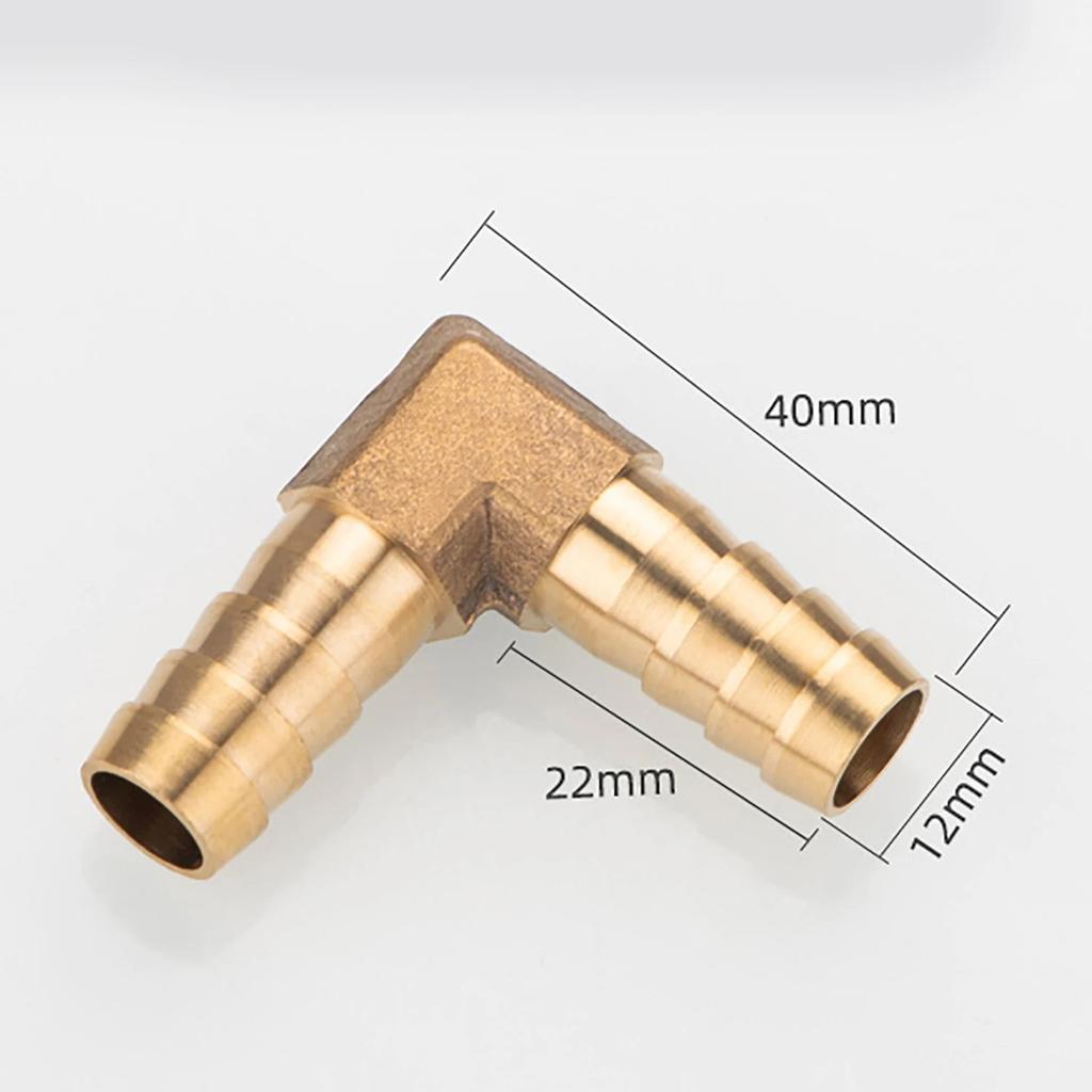 2 Stück Messing 90 Grad Winkel Schlauchtülle 8/10/12/16mm Stacheliger L-förmiger Verbinder für Luft Wasser Öl Gummi Schlauch Rohr Adapter