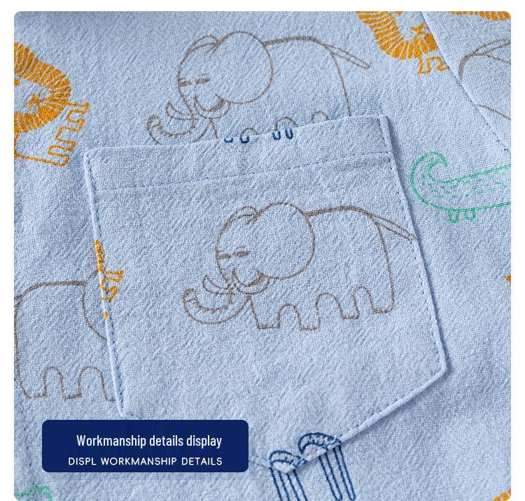 2025 Spring & Autumn Boys' Long-Sleeve Pure Cotton Korean Style Shirt