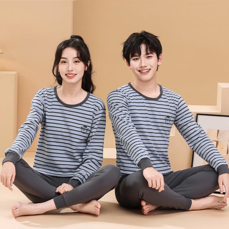 Children's Pure Cotton Thermal Underwear Set - Boys and Girls Pajamas for Autumn