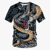Letní Nové Cool 3D Potisk Draka Módní Pánské Tričko s Kulatým Výstřihem a Krátkým Rukávem Vtipné Dětské Tričko Velikost 100-6XL Nadměrné