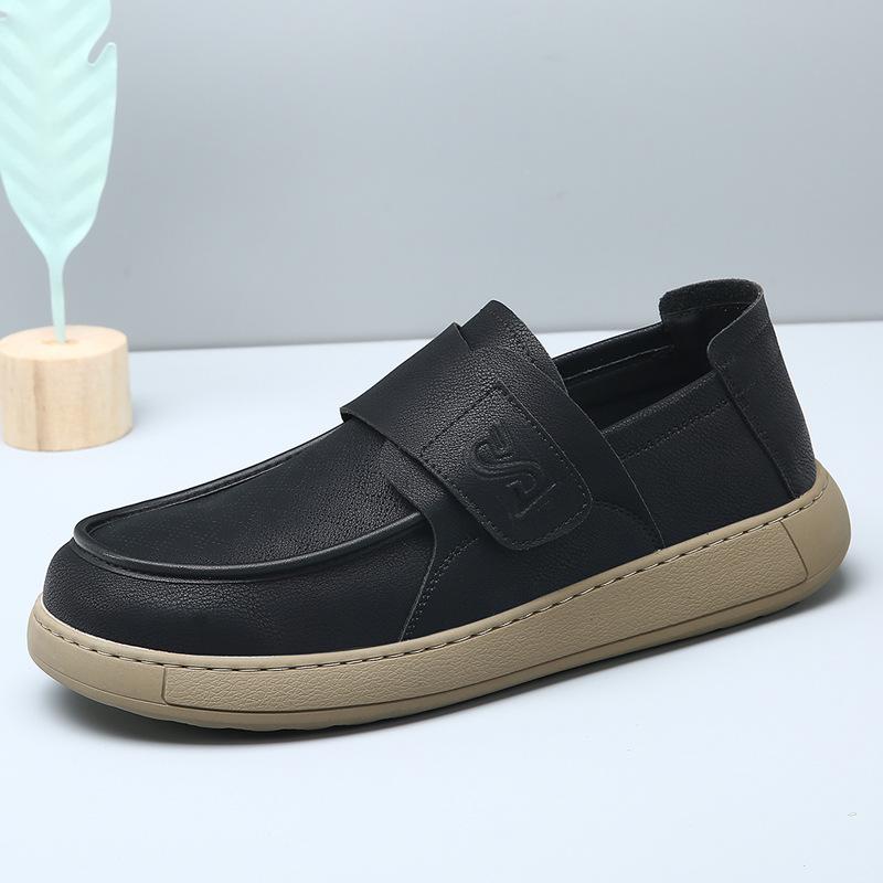 2025 new autumn breathable one-pedal lazy loafers men's fashion trend leather foot casual leather shoes