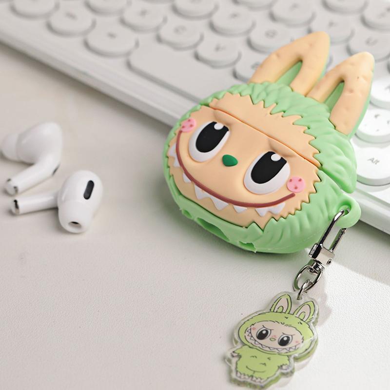Cartoon Labubu Cute Wireless Earphone With Protective Case And Hanging Pendant Rope Bluetooth Earbuds Headphone Headset