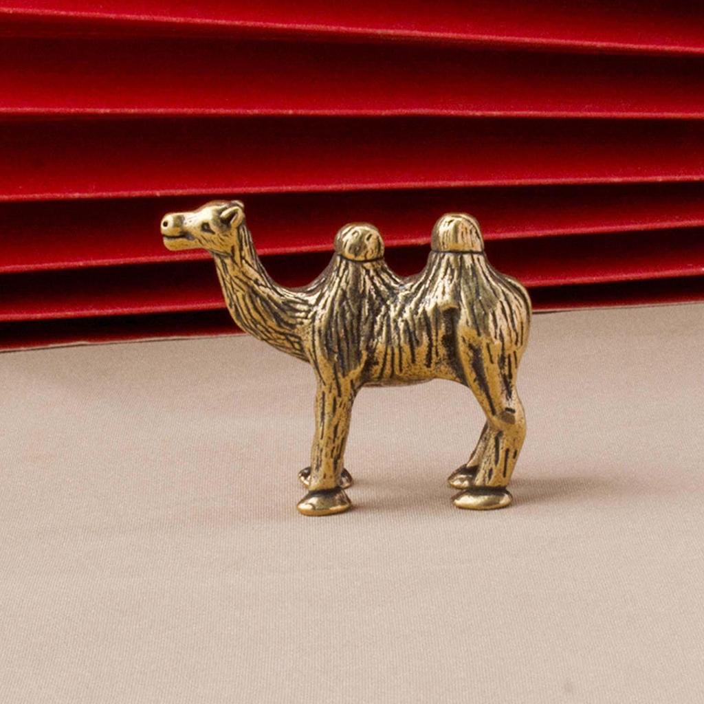 Camel Figurine Ornament Brass Statue Small Desktop for