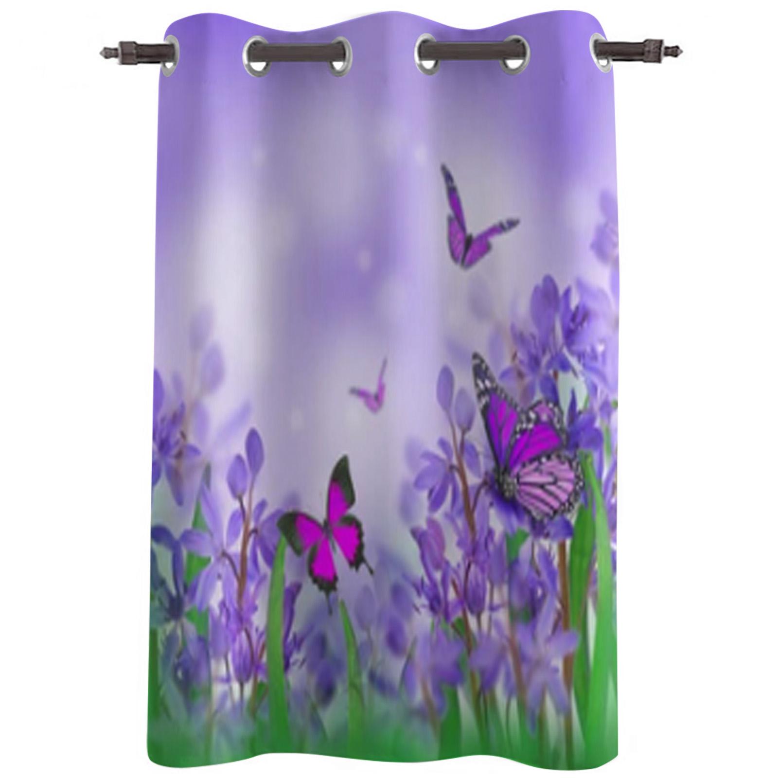 Весенние цветы и бабочки оконные занавески для гостиной — фото 2