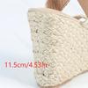 Women's Beige Espadrille Wedge Sandals - Ankle Buckle, Open Toe, Thick Sole, Strappy Summer Fashion Heels