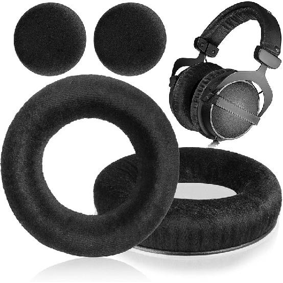 DT990 DT770 Ear Pads - Replacement Ear Cushion Pads Earpad Compatible with beyerdynamic DT990 / DT880 / DT770 PRO Headphones (Black Headband)