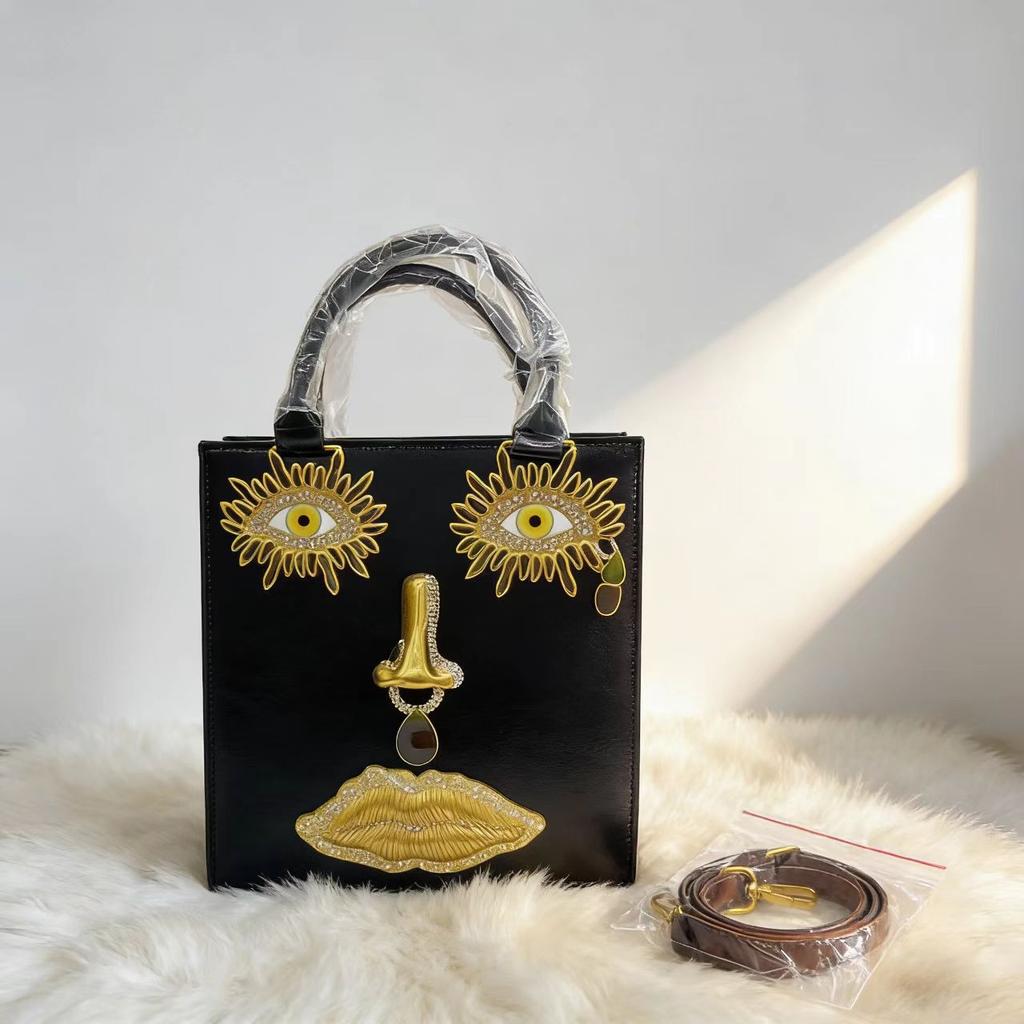 2026 Face Handbag Female Fashion Silver Lacquer Leather Small Square Bag