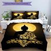 3pc Buddha Moon Cover Set - 1 Quilt Cover + 2 Pillowcases, All Seasons Bedroom Setting, Perfect for Home003