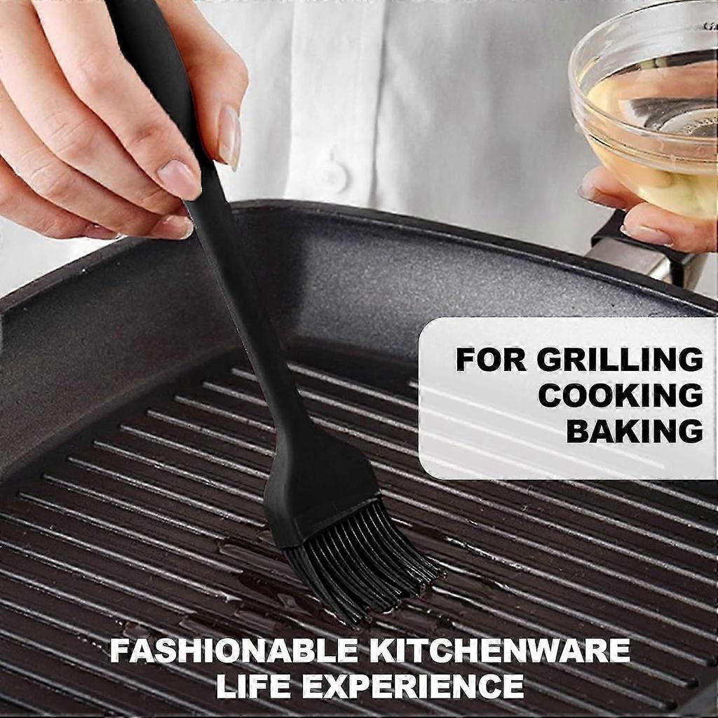 1PCS Kitchen Brush, Pastry Brush, Silicone Pastry Brush, Silicone Barbecue Brushes, for Cooking, Barbecue, Cakes, Baking, 21 cm, Black