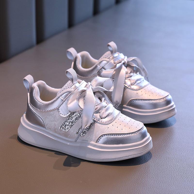 Girls shoes sneakers 2025 new autumn children's leather breathable board shoes girls spring and autumn fashion trendy shoes older children