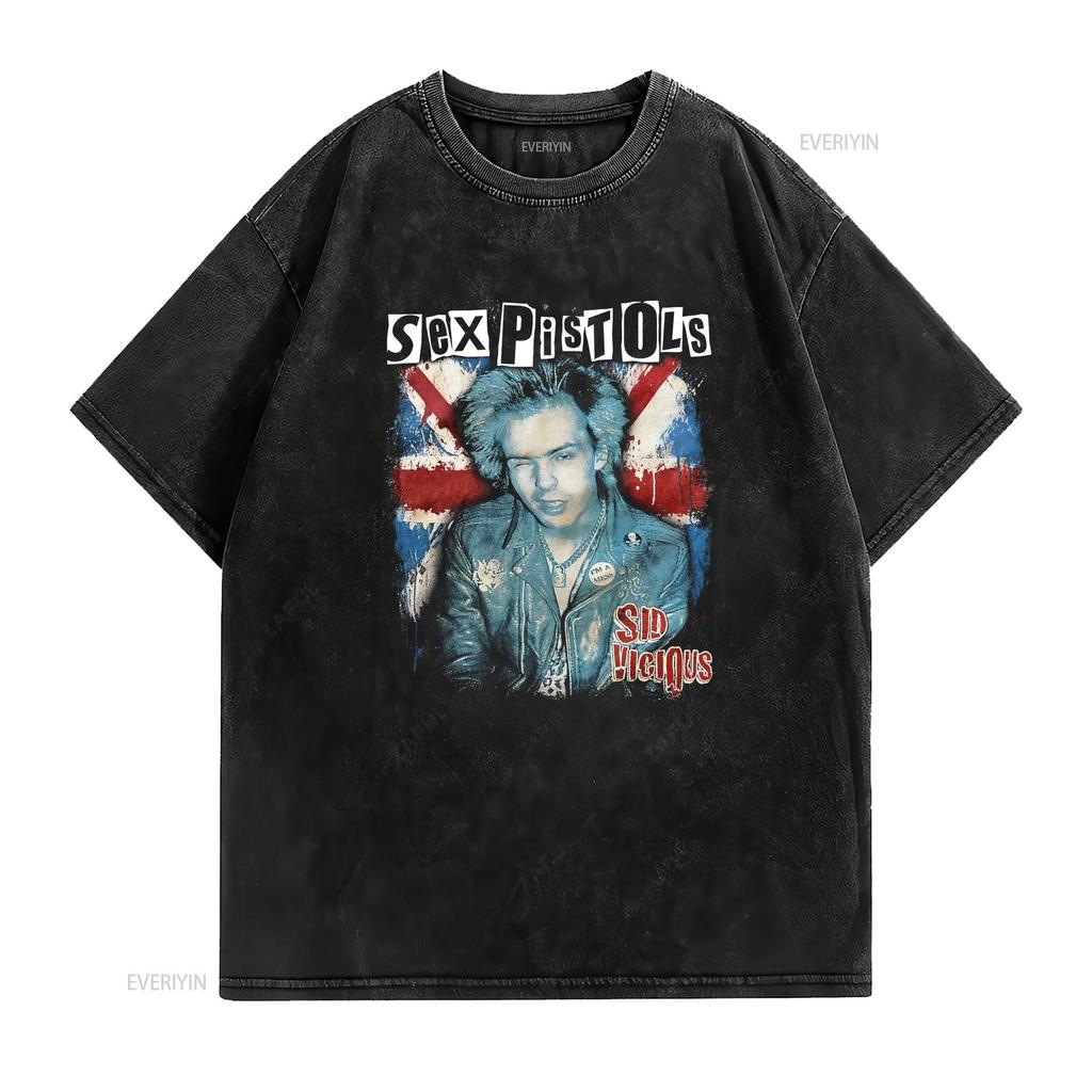 T-shirt Noir Rare Sid Vicious Band Toutes Tailles Tmb788 Lavage Vintage Confortable Légèrement Élégant Mode Graphique Stretch