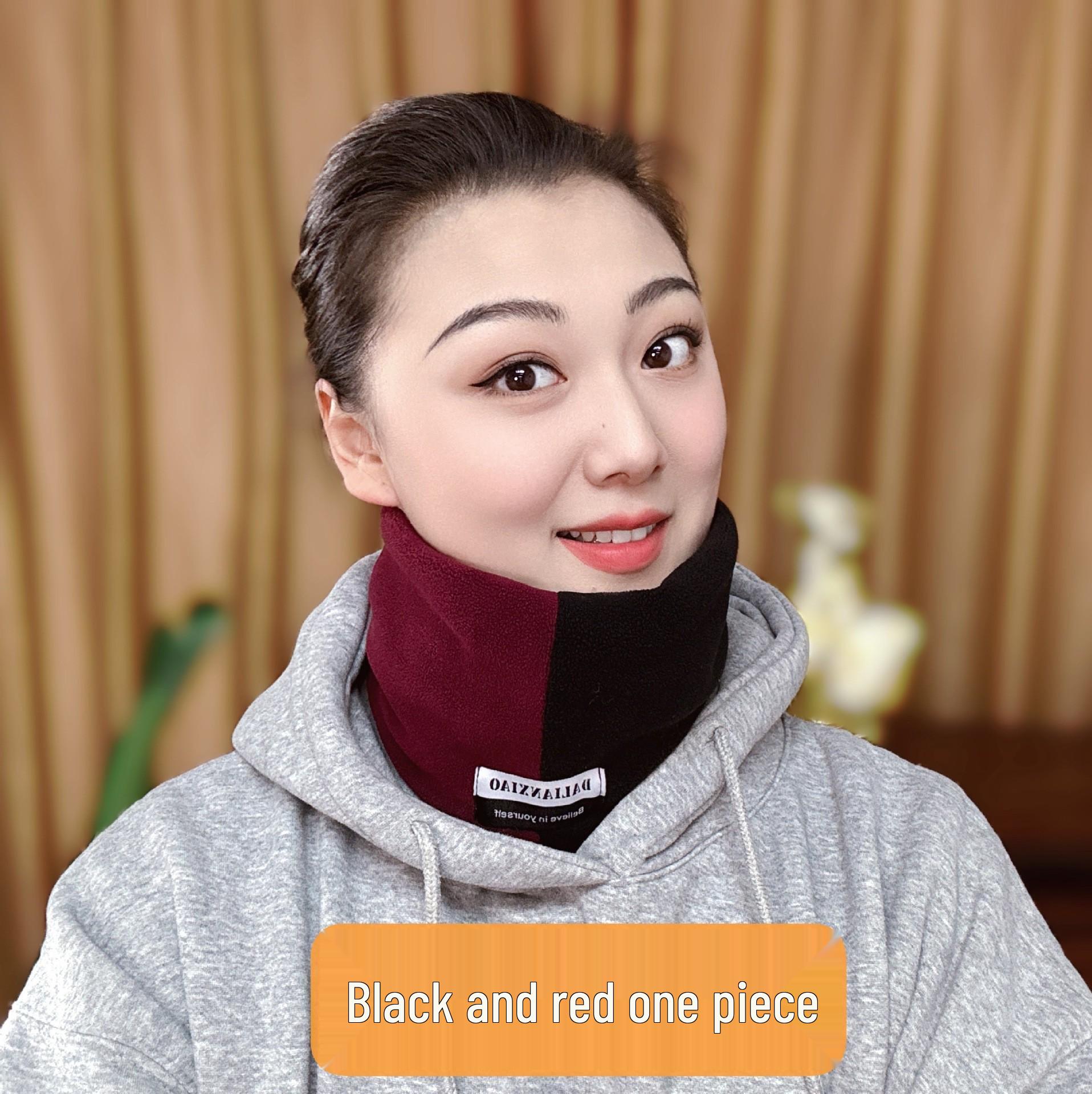 

Універсальний теплий баф для шиї - Оксамитова потовщена вітрозахисна балаклава та маска для обличчя червоний/чорний