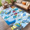 Blue Smurfs Print Rug, Washable Floor Carpet, For Entryway Dorm Laundry Room Office Study, Home Decor Birthday Christmas Gift