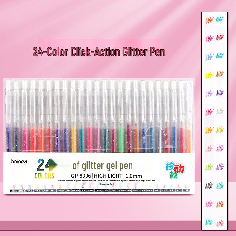 Luminous Glitter Gel Pen - Color-Changing Crystal Sand Effect for Journaling & Drawing.