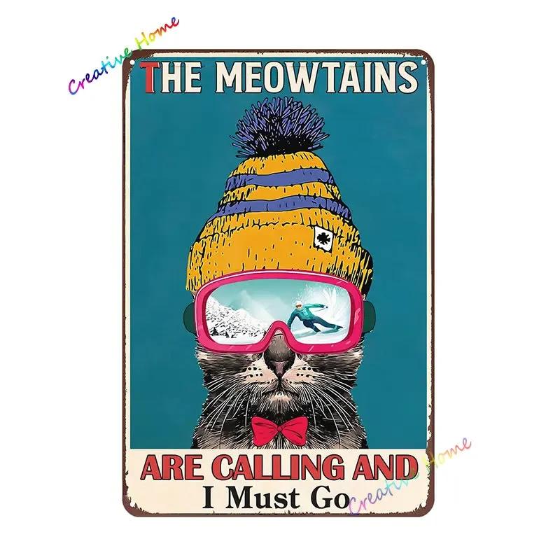 Eat Sleep Ski Metal Sign Skiing Tin Sign Wall Decor for Sport Cabin Lodge Mountain Skiing Decor Perfect Decorative Sign 8x12i