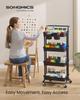SONGMICS 4-Tier Storage Trolley, Rolling Trolley with Handle, 2 Small Organisers, Steel Frame, Steel Baskets, Utility Cart, Easy Assembly