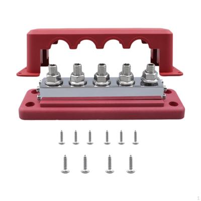 300V 600A Busbar Güç Dağıtım Bloğu, 5 Terminalli Toz Geçirmez Blok Tekne, Araba için