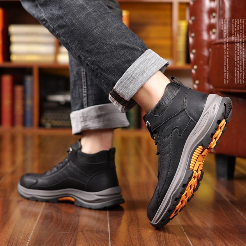 Модные зимние теплые шерстяные ботинки для мужчин — фото 4