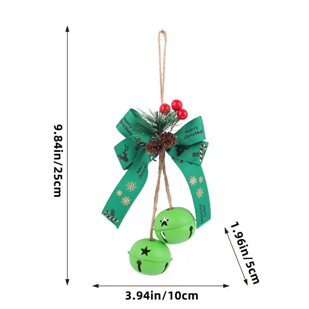 

Christmas Bow Iron Bell Decoration Christmas Tree Berry Bow Bells Room Decor Party Supplies Home Decorations For Porch Window зелёный