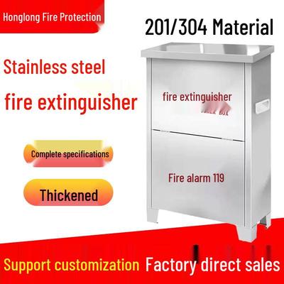 Edelstahl-Feuerlöscherkasten für 4 kg Pulverlöscher, Material 304/201
