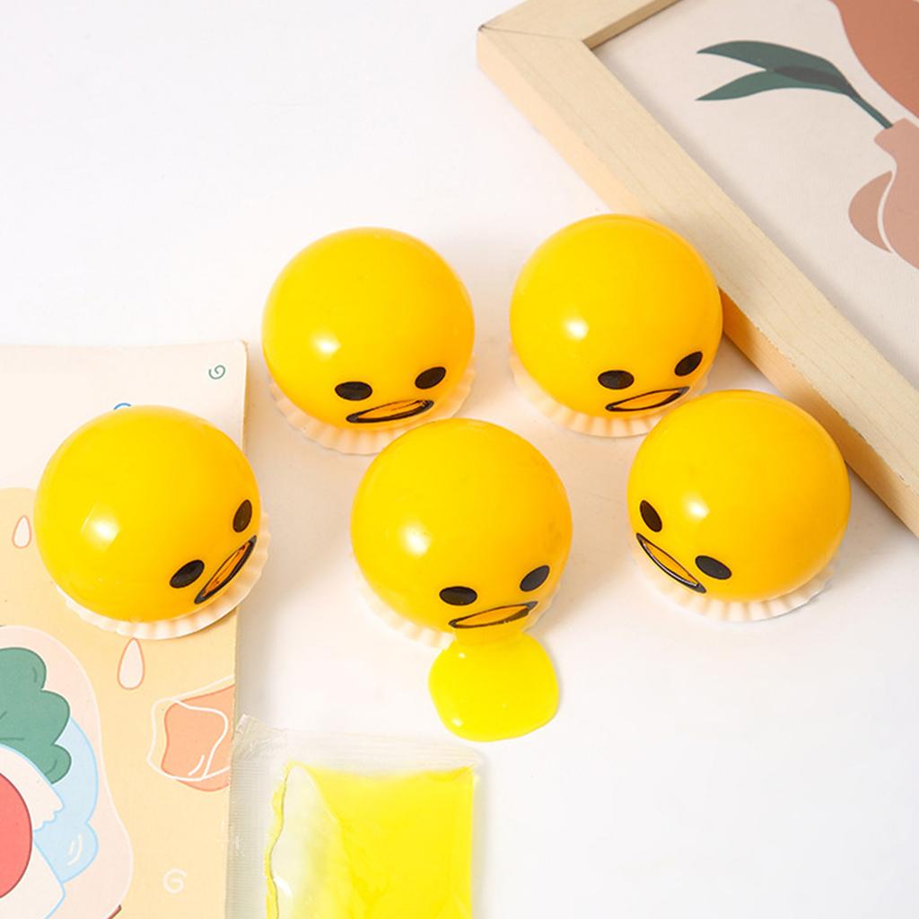 Cute Yellow Round Sucking Vomit Lazy Egg Yolk Exhaust Decompression Toy Fun Decompression Toy Sensory Toy Tricky Game Suitable For Children And Adults