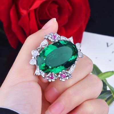 925 Sterling Silver Natural Emerald Ring Gemstone For Women Fine Anillos De Wedding Bands Bizuteria Silver 925 Jewelry Anel Box