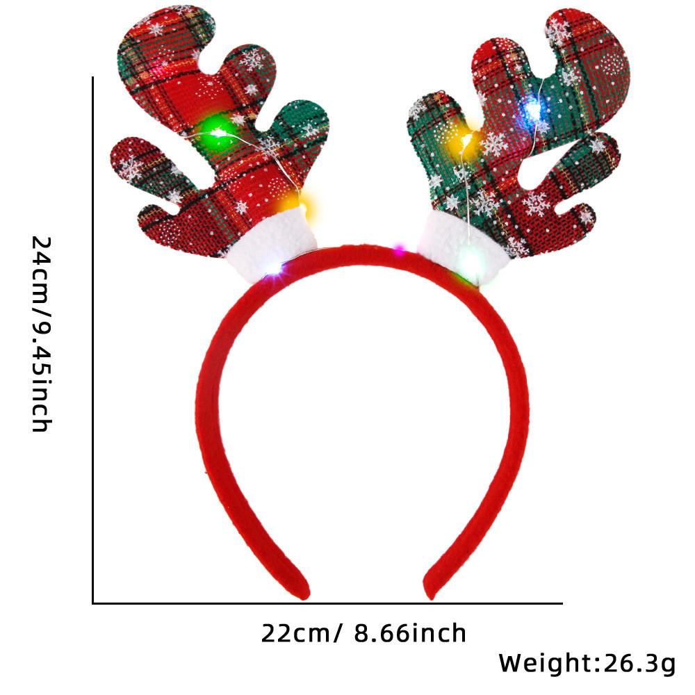 Christmas Festive Cartoon Headbands With Illuminated Reindeer Antlers Perfect For Parties Holiday