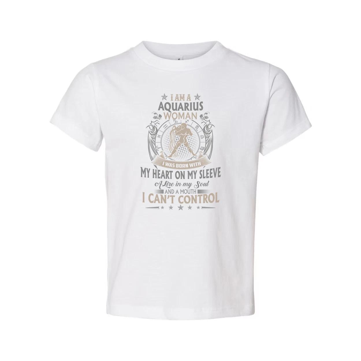 

Aquarius Woman Zodiac Unisex T Shirt I Was Born With My Heart On My Sleeve Graph L