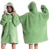 Cozy Hooded TV Blanket - Outdoor & Indoor Cold-Proof, Thick, Solid Color, Long Sleeves, Couples' Wear