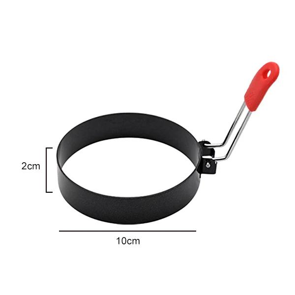 Professional Egg Rings Pancake Mold Set Set Stainless Steel Fried Egg Ring Griddle Pancake Shapers with Silicone Handle