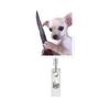 Funny Cat Expression Retractable Hospital Nurse Badge Holder Reel Cute Cartoon Meow Id Tag Work Card Holder Keychains
