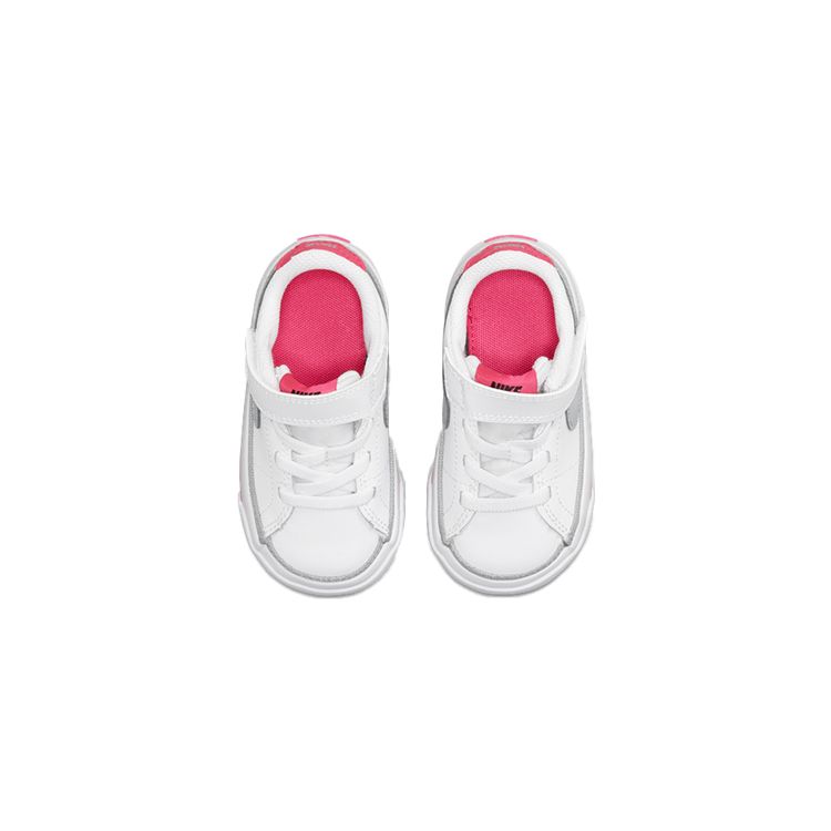 Nike Court Legacy TD White Pink Prime Light Smoke Grey Baby Sneakers Kumquat DA5382-111