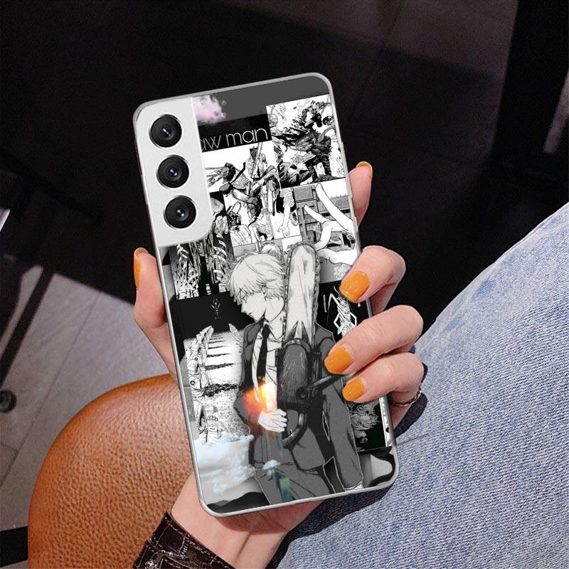 Anime Chainsaw Phone Case For Samsung Galaxy S24 S25 Edge S26 Ultra S23 S22 S21 Plus S20 FE + Personalized Print Cover Galaxy S2