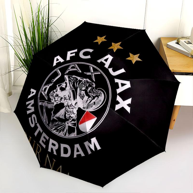 1 PC Automatic Folding Umbrella - AFC Ajax Custom Name Pattern, Portable & Foldable Design with 8 Ribs, Christmas Birthday Gifts