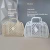 Borsa di grande capacità Borsa tote portatile per vacanze in gelatina cava Hollow Cestino da bagno portatile in plastica riutilizzabile e facile da pulire