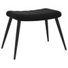 Vidaxl Armchair with Footstool, Black, Upholstered In Velvet