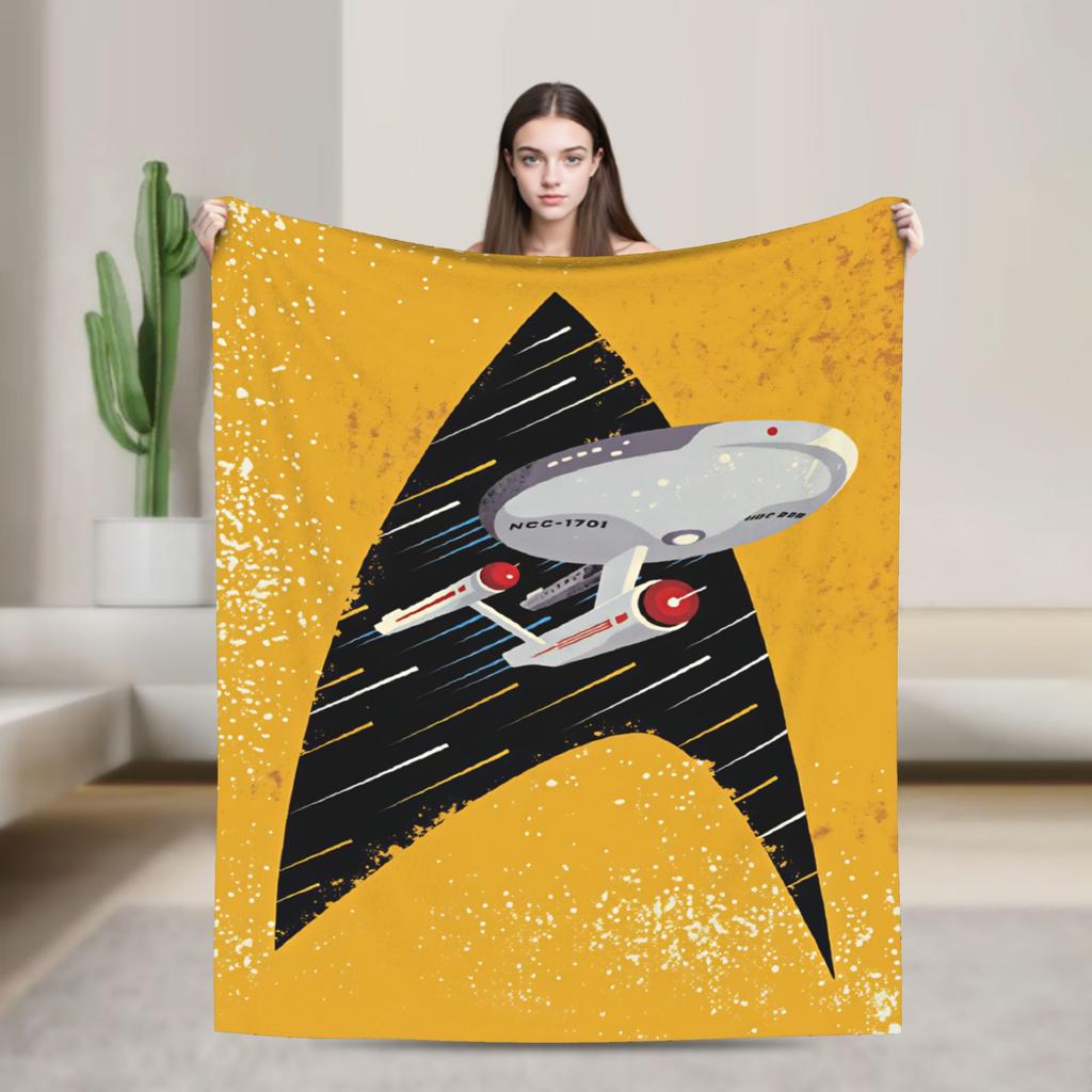 Soft Warm Blanket Travel Office S-Star T-Trek Ship Movie Throw Blanket Flannel Bedspread For Living Room Print Sofa Bed Cover