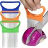 Effortless Onion Slicer Holder Stainless Steel Meat Tenderizer Needle  for Onion Lemon