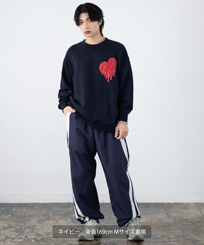 [IMPROVES] [SIDEWAYSTANCE] Drip Logo Heart Fleece Sweatshirt