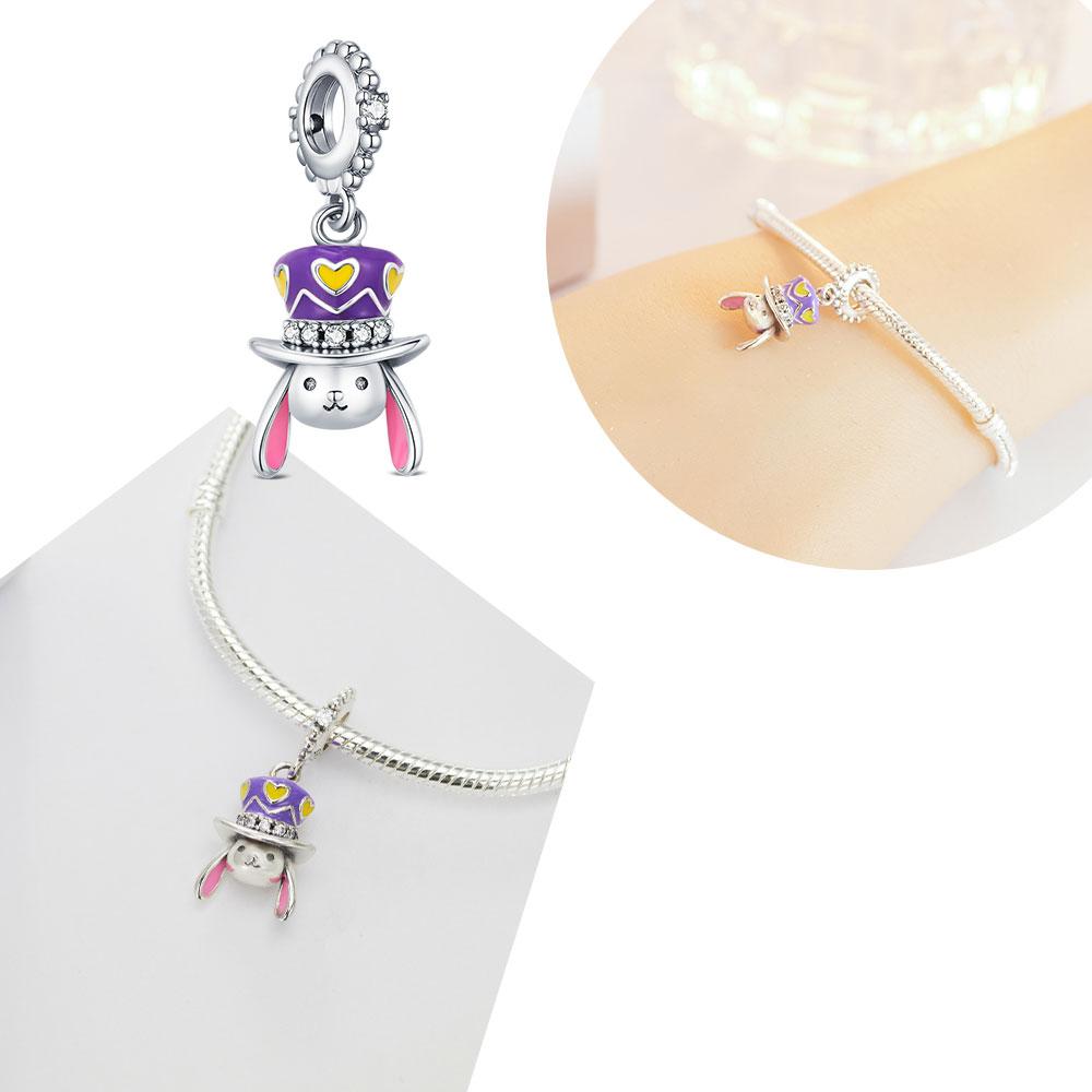 Elegant Ballet Charm Fit 3Mm Bracelet Diy For Women Copper Bead Star Clover Rabbit Charm Perfect Mother'S Day Gift