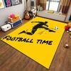 "Yellow Football Time Carpet with Soccer Player Graphic Design" Suitable for Use As an Anti-slip for Living Room Bedroom Sofas